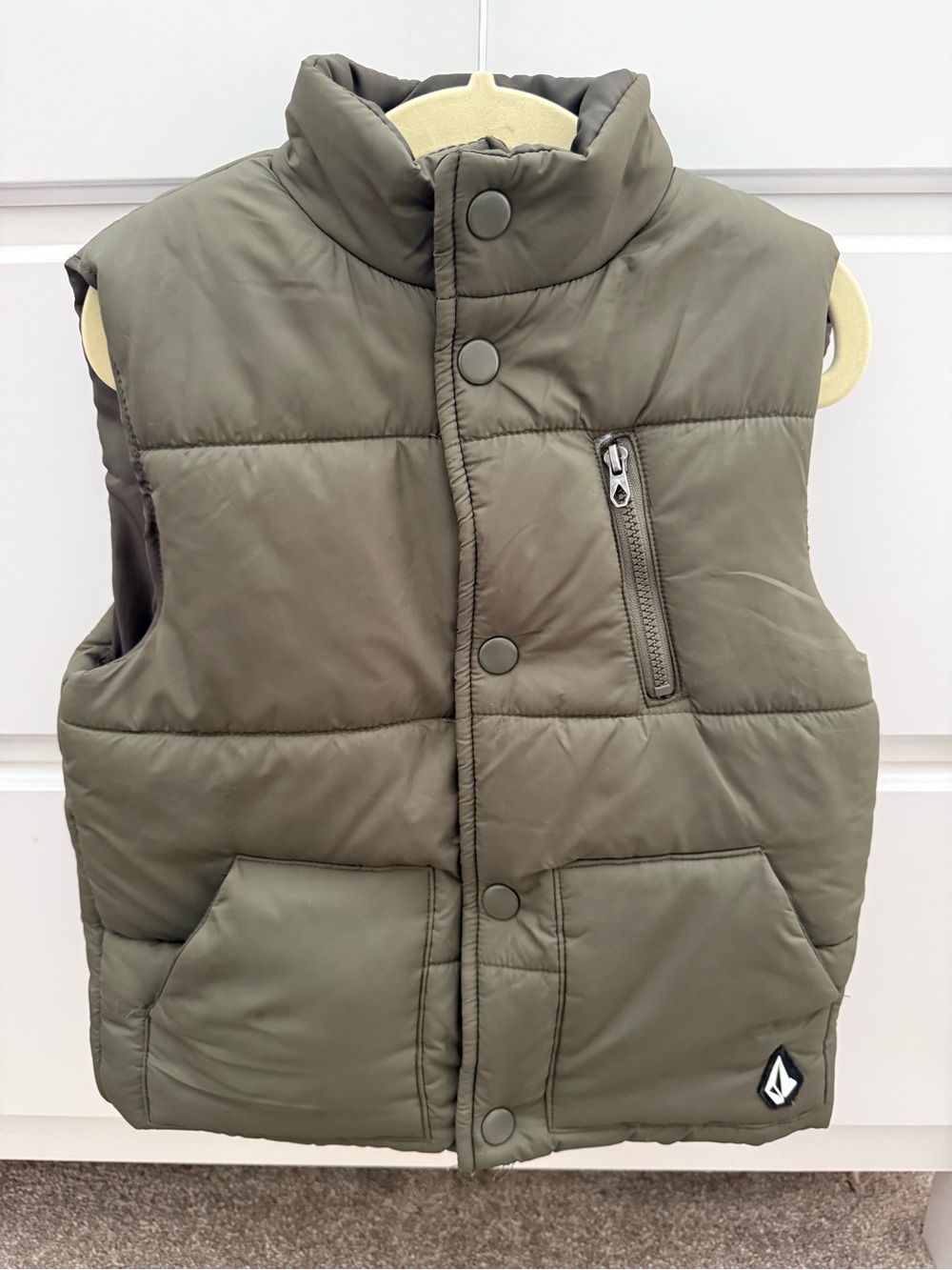 Volcom Olive Green Kids Puffer Vest